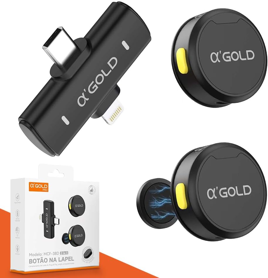 Microfone de lapela sem fio kit 2
