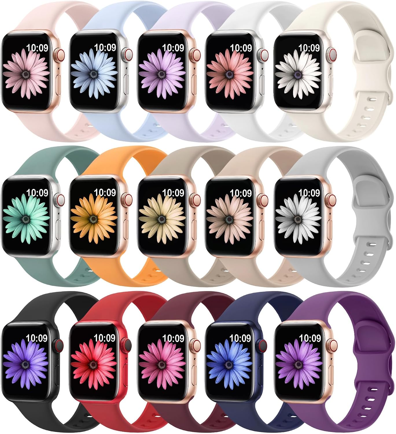 Kit de pulseiras de silicone para Apple Watch