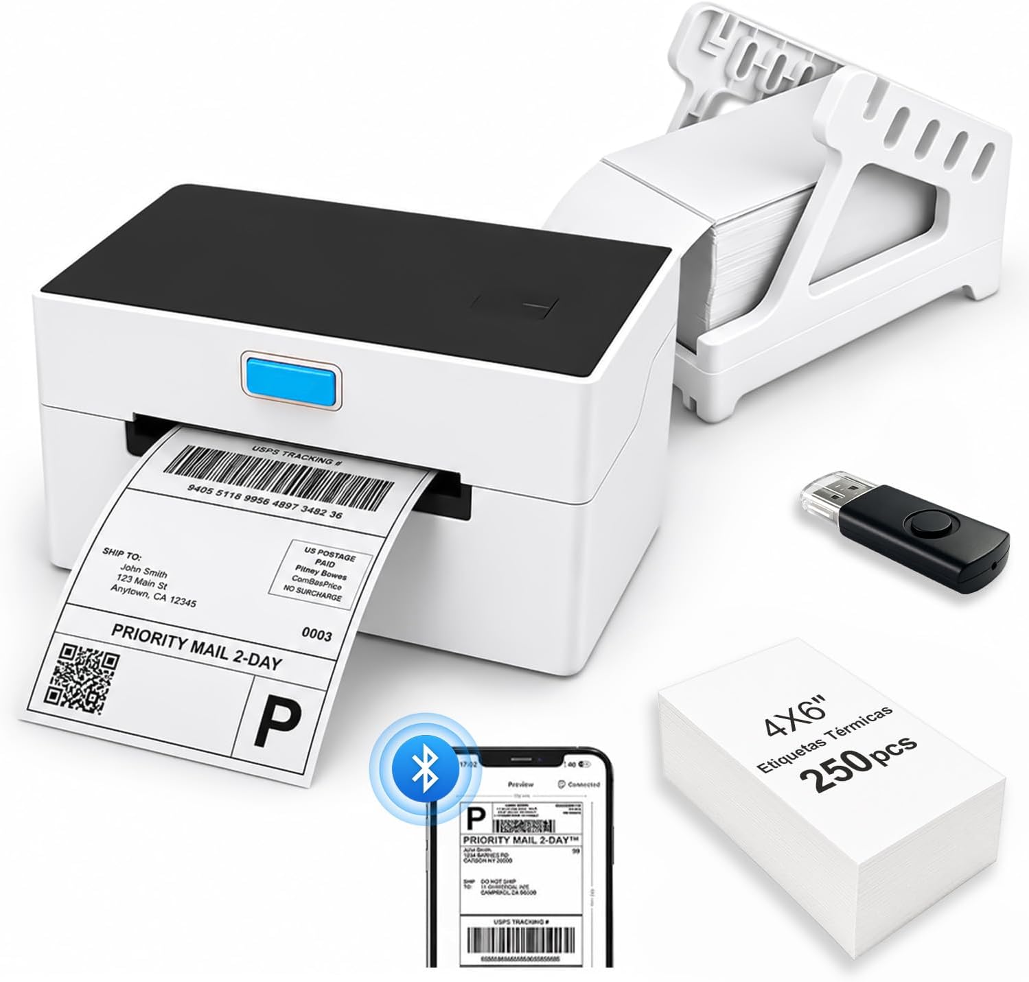 Impressora térmica de etiquetas Bluetooth para envio