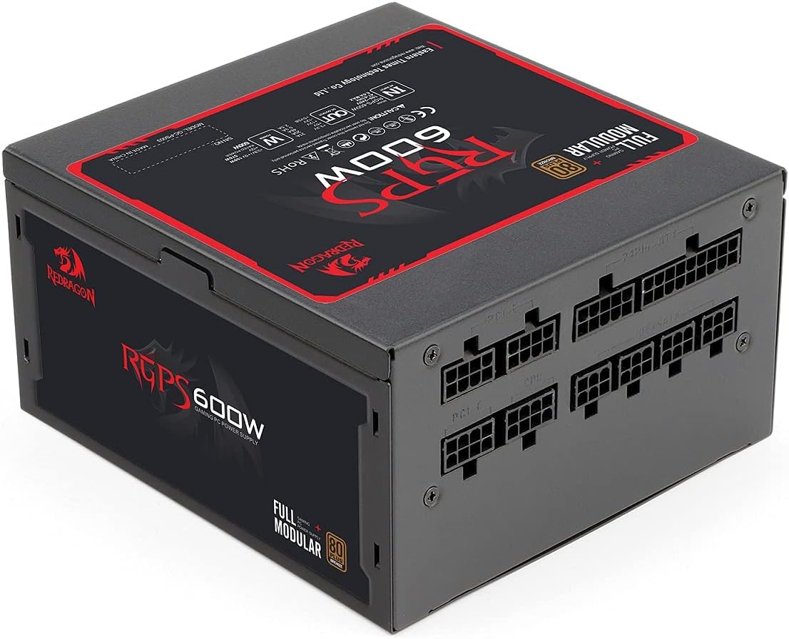 Fonte de PC Redragon RGPS de 600 W full modular